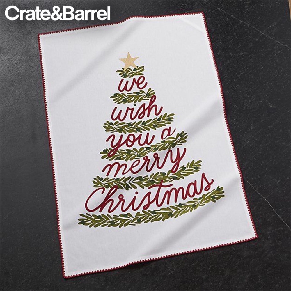 Crate & Barrel Christmas Tree Tea Towel